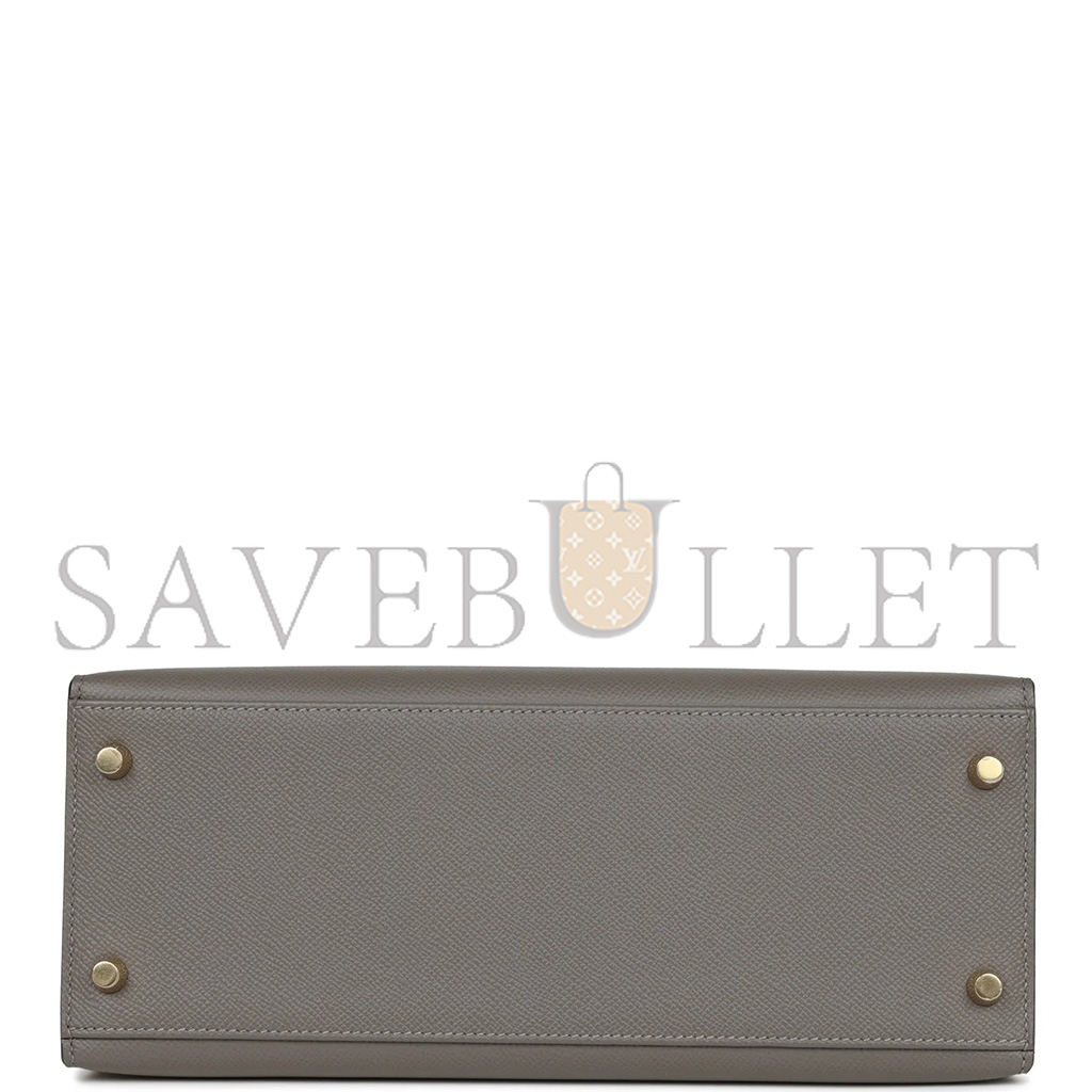 HERMÈS MASTER KELLY SELLIER 28 GRIS MEYER EPSOM GOLD HARDWARE (28*22*10cm) 